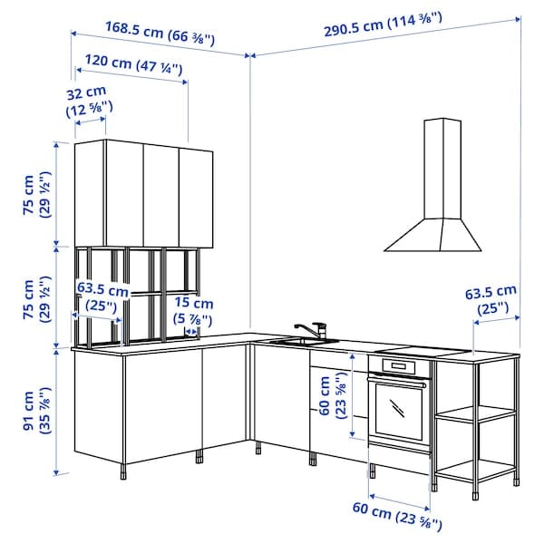 Ikea ENHET - Corner kitchen ,