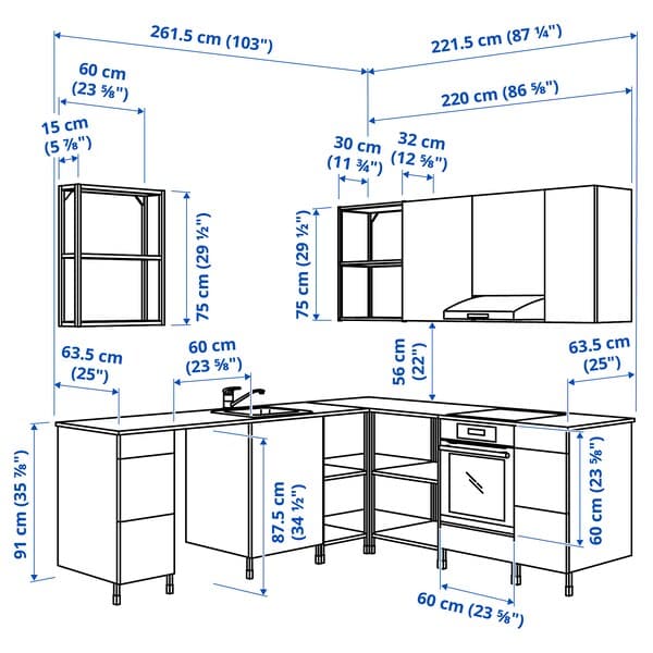 ENHET - Corner kitchen , - best price from Maltashopper.com 79338027