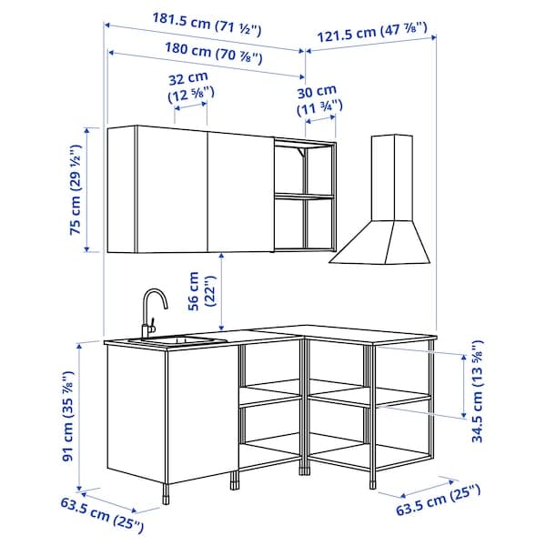 Ikea ENHET - Corner kitchen ,