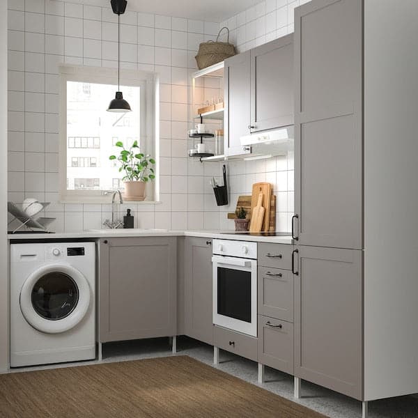 ENHET - Corner kitchen, white / gray frame - best price from Maltashopper.com 89477292