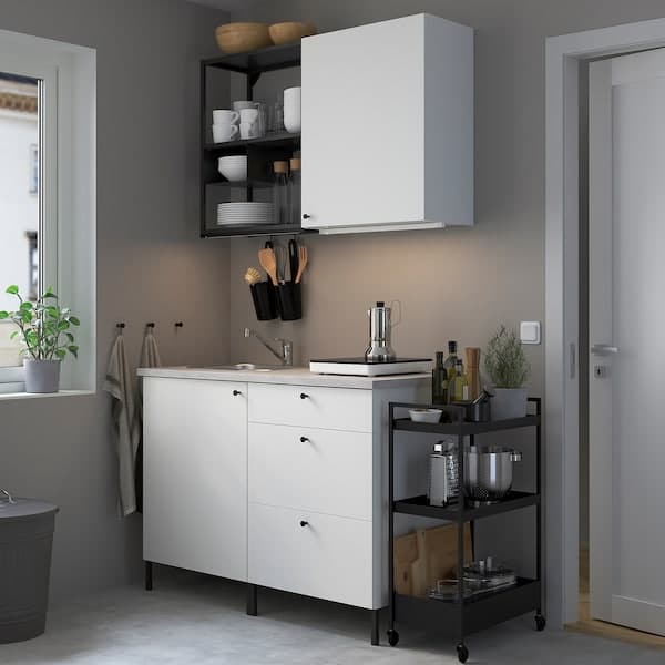 ENHET Kitchen - anthracite/white 123x63.5x222 cm , 123x63.5x222 cm - best price from Maltashopper.com 39337223