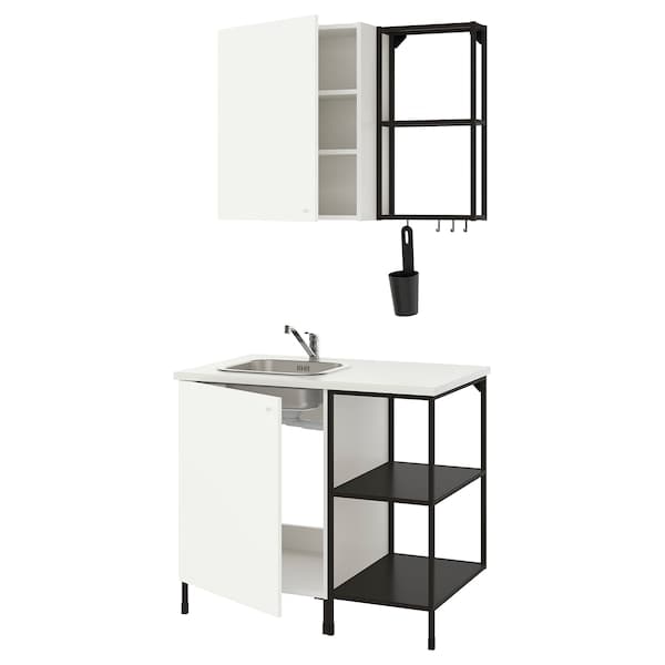 ENHET Kitchen - anthracite/white 103x63.5x222 cm , 103x63.5x222 cm