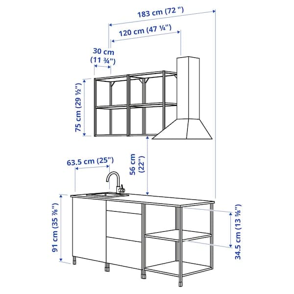 Ikea ENHET - Kitchen , 183x63.5x222 cm