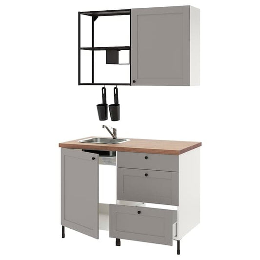 ENHET Kitchen - anthracite/grey frame 123x63.5x222 cm , - best price from Maltashopper.com 09337229