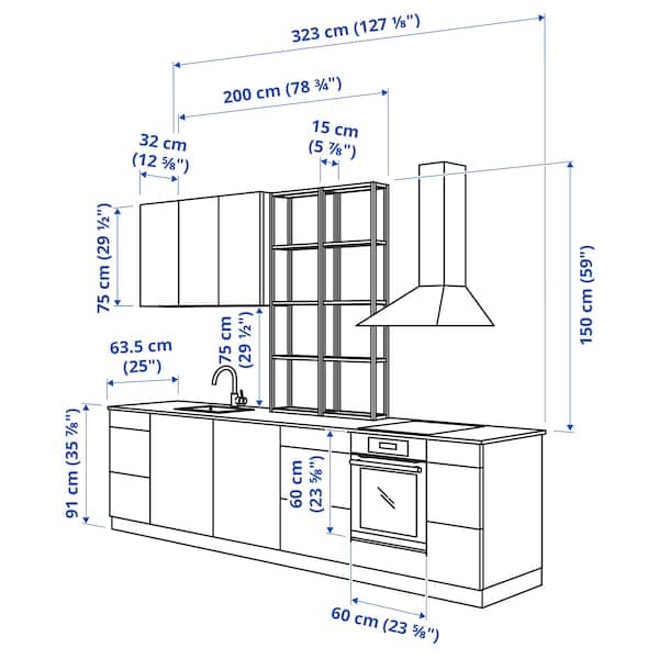 Ikea ENHET - Kitchen , 323x63.5x241 cm