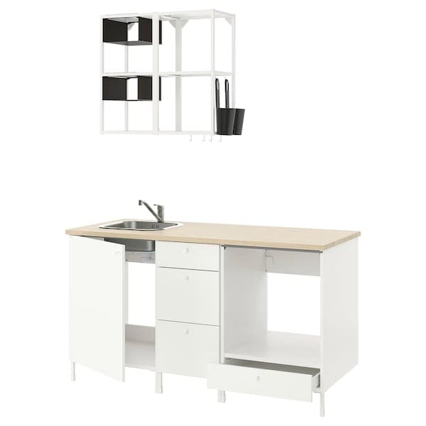 ENHET Kitchen - white 163x63.5x222 cm , 163x63.5x222 cm