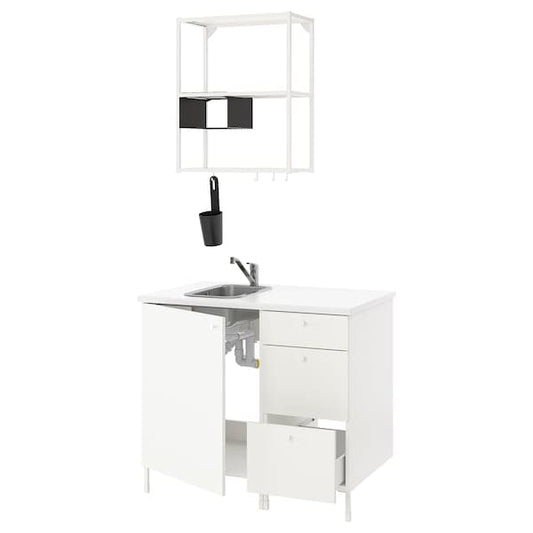 Ikea ENHET Kitchen - white 103x63.5x222 cm , 103x63.5x222 cm