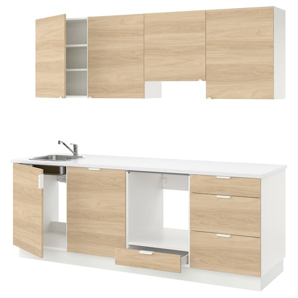 ENHET Kitchen - oak effect 243x63.5x222 cm , 243x63.5x222 cm