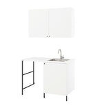 ENHET laundry, anthracite/white, 139x63.5x87.5 cm