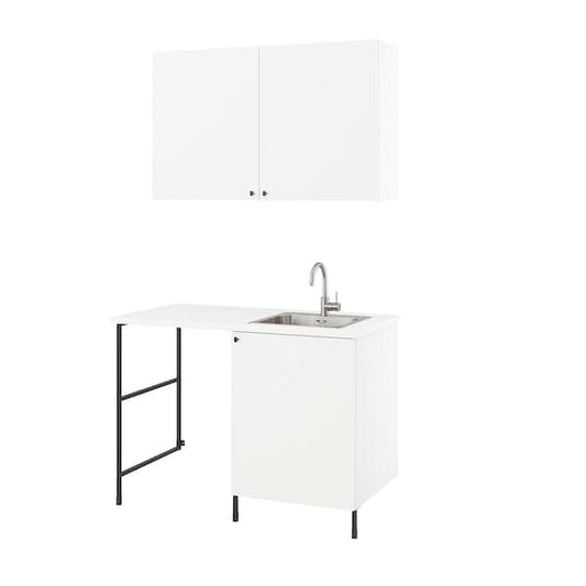 Ikea ENHET - Laundry, anthracite/white, 121.5x63.5x87.5 cm , 139x63.5x87.5 cm