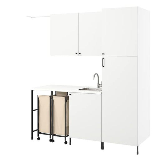 Ikea ENHET - Laundry, anthracite/white, 190x63.5x222.5 cm