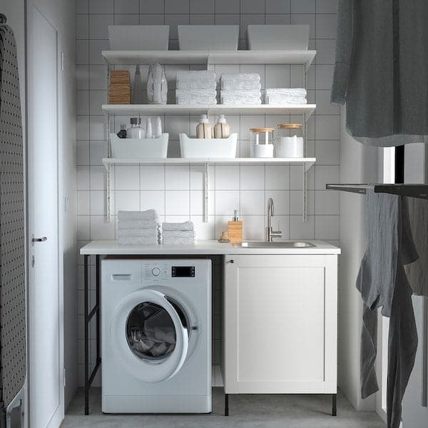 Ikea ENHET - Laundry, anthracite/white frame, , 139x63.5x90.5 cm