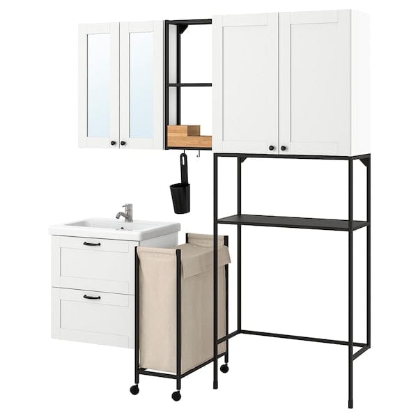 ENHET - Laundry room, anthracite/white frame,180x43x204 cm