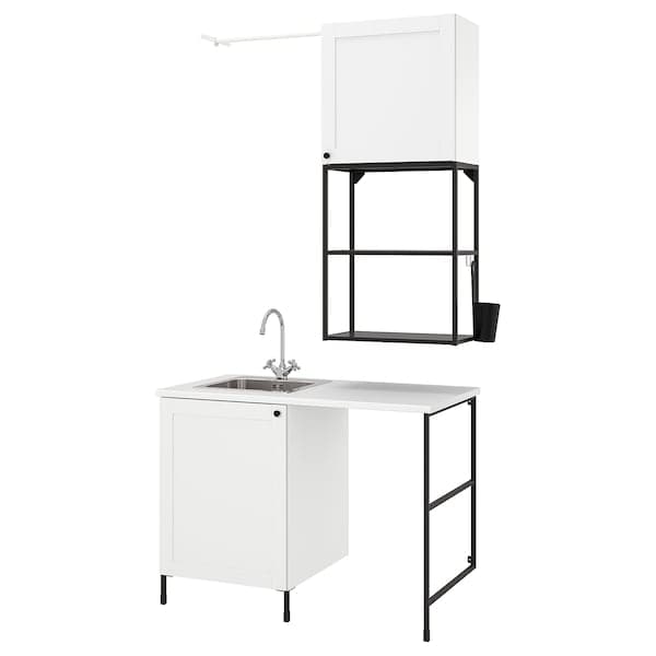 Ikea ENHET - Laundry, anthracite/white frame, 139x63.5x87.5 cm ,
