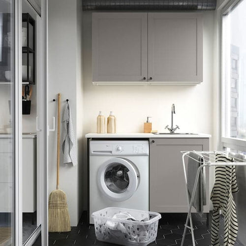 ENHET - Laundry room, anthracite / gray frame, 121.5x63.5x87.5 cm , 139x63.5x87.5 cm