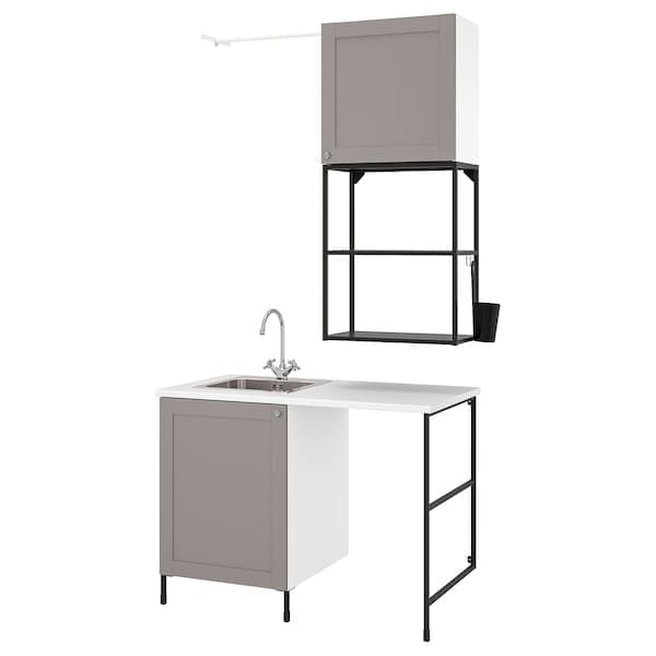 ENHET - Laundry, anthracite/grey frame, 139x63.5x87.5 cm