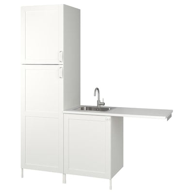 ENHET - Laundry room, white / white frame, 183x63.5x222.5 cm - best price from Maltashopper.com 99480251