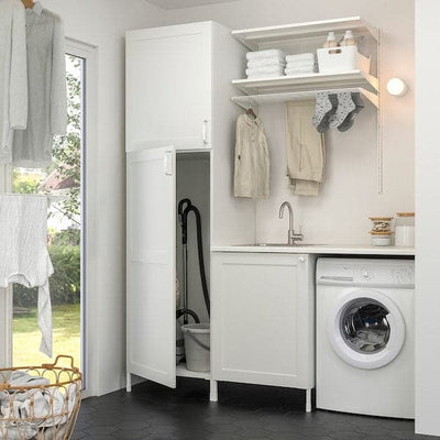 ENHET - Laundry room, white / white frame, 183x63.5x222.5 cm - best price from Maltashopper.com 99480251