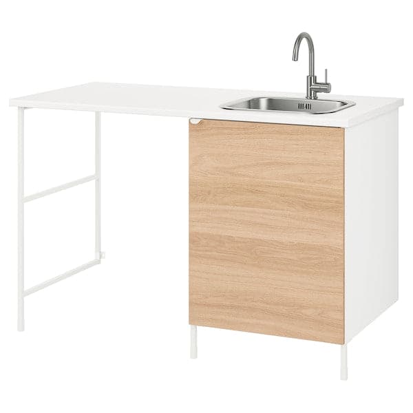Ikea ENHET - Laundry, white/oak effect, , 139x63.5x90.5 cm