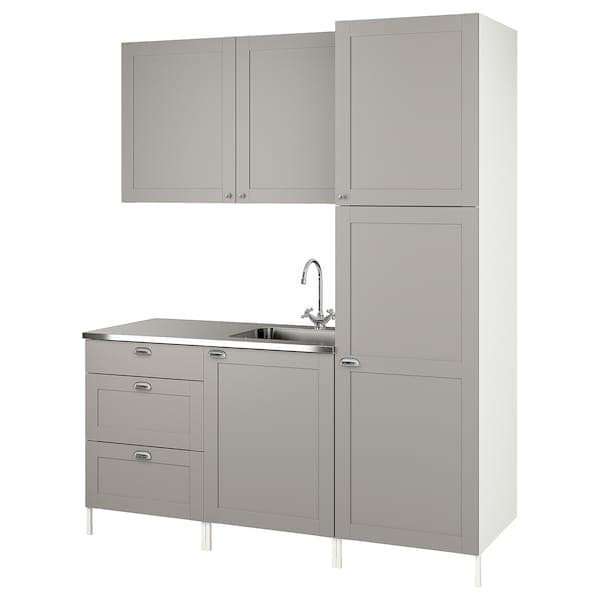 ENHET Laundry - white/grey frame 183x63.5x222.5 cm , 183x63.5x222.5 cm