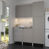 ENHET Laundry - white/grey frame 183x63.5x222.5 cm , 183x63.5x222.5 cm - best price from Maltashopper.com 19437577
