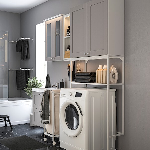ENHET - Laundry, white/grey frame,180x43x204 cm - best price from Maltashopper.com 29546444