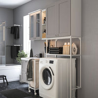 ENHET - Laundry, white/grey frame,180x43x204 cm - best price from Maltashopper.com 29546444