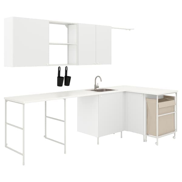 Ikea ENHET - Laundry, white, 269.5x139x63.5 cm
