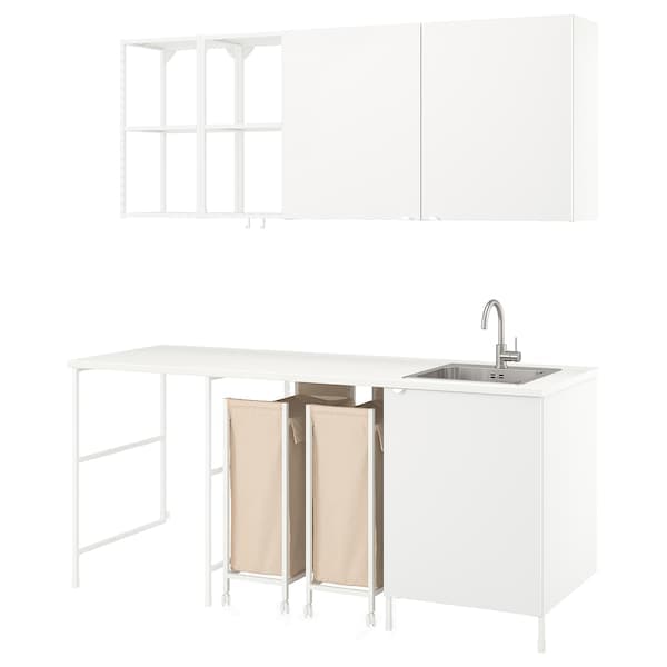 ENHET - Laundry, white, 203x63.5x90.5 cm , 203x63.5x90.5 cm