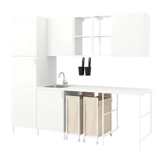 Ikea ENHET - Laundry, white, 261.5x63.5x222.5 cm , 261.5x63.5x222.5 cm