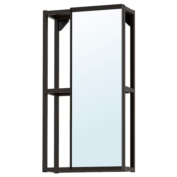 ENHET - Mirror cabinet, anthracite, 40x17x75 cm