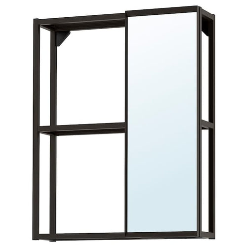 ENHET - Mirror cabinet, anthracite, 60x17x75 cm