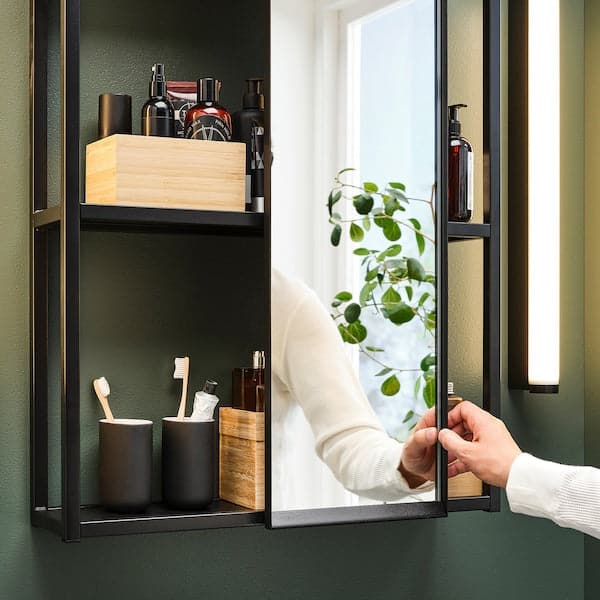 ENHET - Mirror cabinet, anthracite, 60x17x75 cm - best price from Maltashopper.com 59336519