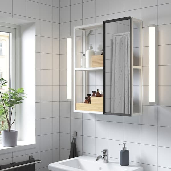 ENHET - Mirror cabinet, white, 60x17x75 cm - best price from Maltashopper.com 79336518