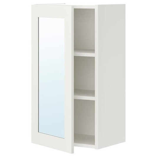 Ikea ENHET - Mirror cabinet with 1 door, white/white frame, 40x32x75 cm