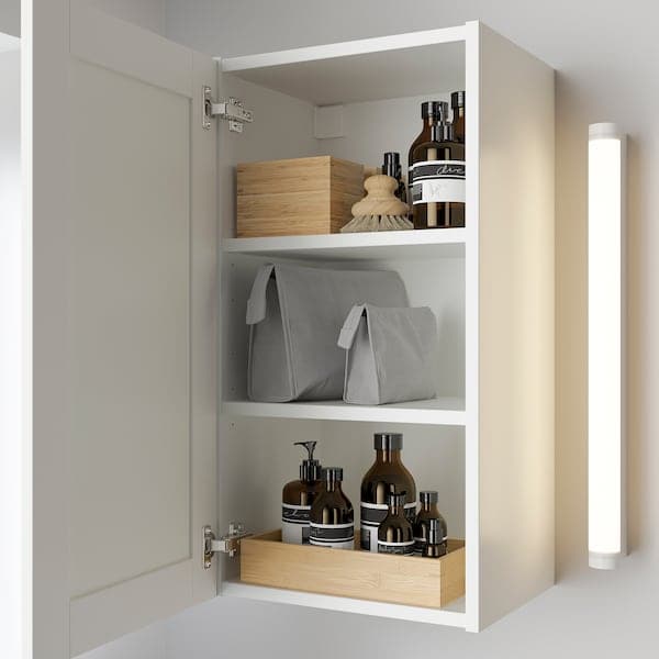 ENHET - Mirror cabinet with 1 door, white/white frame, 40x32x75 cm - best price from Maltashopper.com 69323700