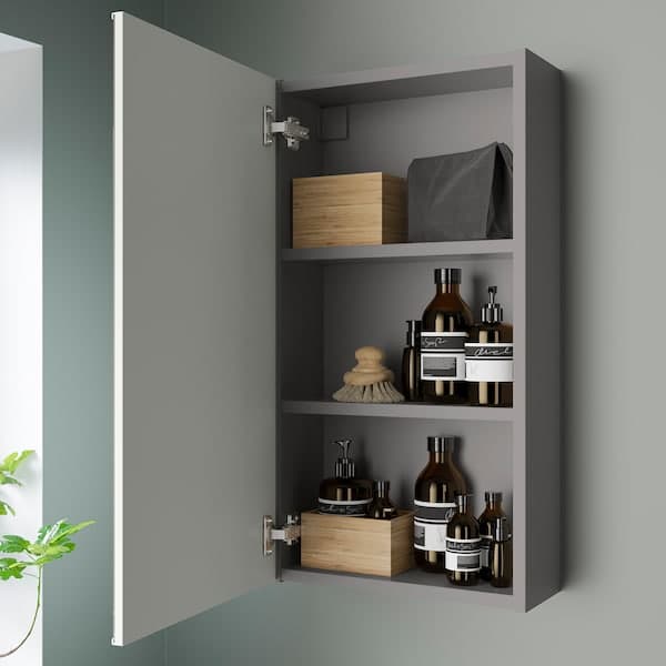 ENHET - Mirror cabinet with 1 door, grey, 40x17x75 cm - best price from Maltashopper.com 99322501