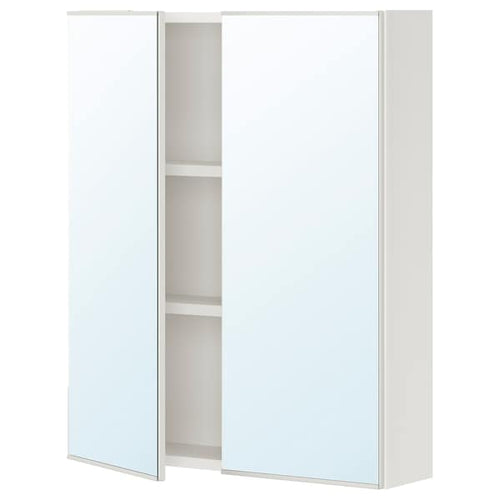 ENHET - Mirror cabinet with 2 doors, white, 60x17x75 cm