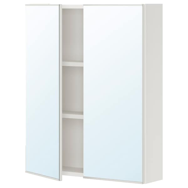 ENHET - Mirror cabinet with 2 doors, white, 60x17x75 cm