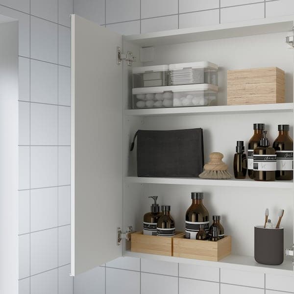 Ikea ENHET - Mirror cabinet with 2 doors, white, 60x17x75 cm
