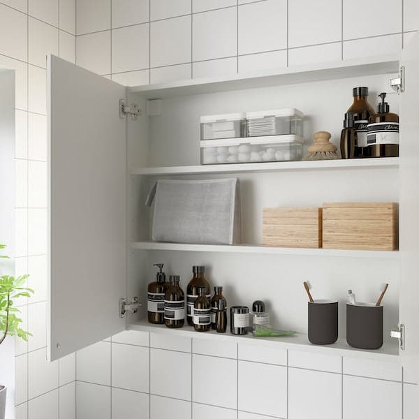 Ikea ENHET - Mirror cabinet with 2 doors, white, 80x17x75 cm