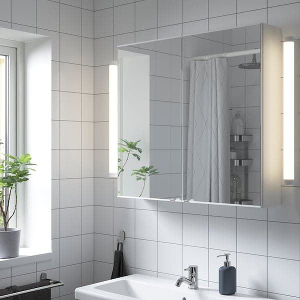 Ikea ENHET - Mirror cabinet with 2 doors, white, 80x17x75 cm