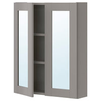 ENHET - Mirror cabinet with 2 doors, grey/grey frame, 60x17x75 cm - best price from Maltashopper.com 49323659