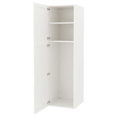 ENHET High cabinet with 2 doors - white/white frame 60x62x210 cm , 60x62x210 cm