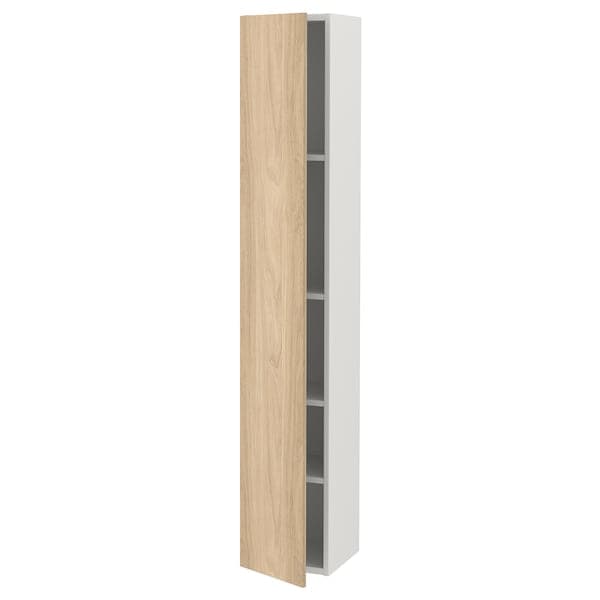 Ikea ENHET - Hi cb w 4 shlvs/door, white/oak effect, 30x32x180 cm