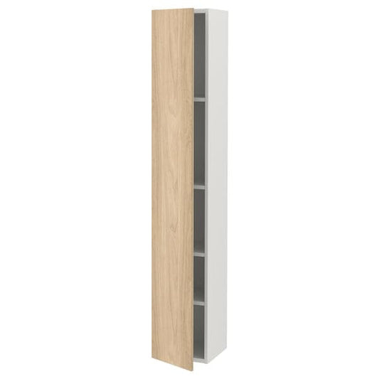 Ikea ENHET - Hi cb w 4 shlvs/door, white/oak effect, 30x32x180 cm