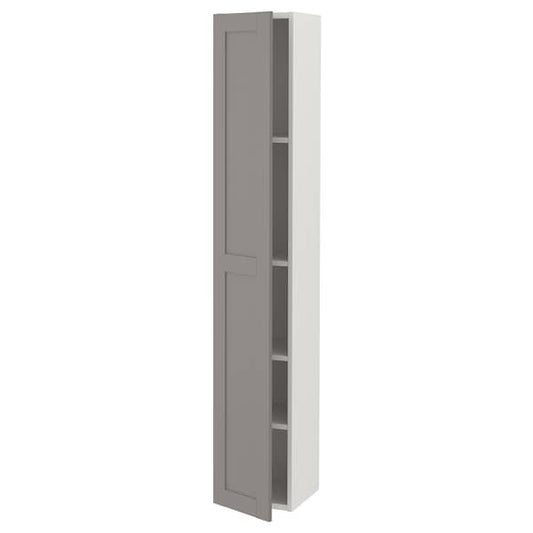Ikea ENHET - Hi cb w 4 shlvs/door, white/grey frame, 30x32x180 cm