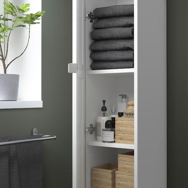 ENHET - Hi cb w 4 shlvs/door, white/white frame - Premium Bathroom Vanities from Ikea - Just €129.99! Shop now at Maltashopper.com