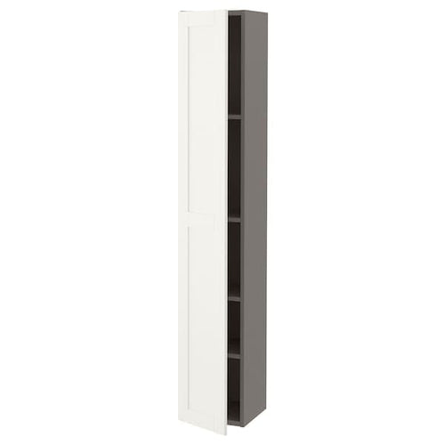 ENHET - Hi cb w 4 shlvs/door, grey/white frame, 30x32x180 cm