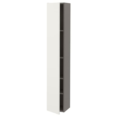 ENHET - Hi cb w 4 shlvs/door, grey/white, 30x32x180 cm